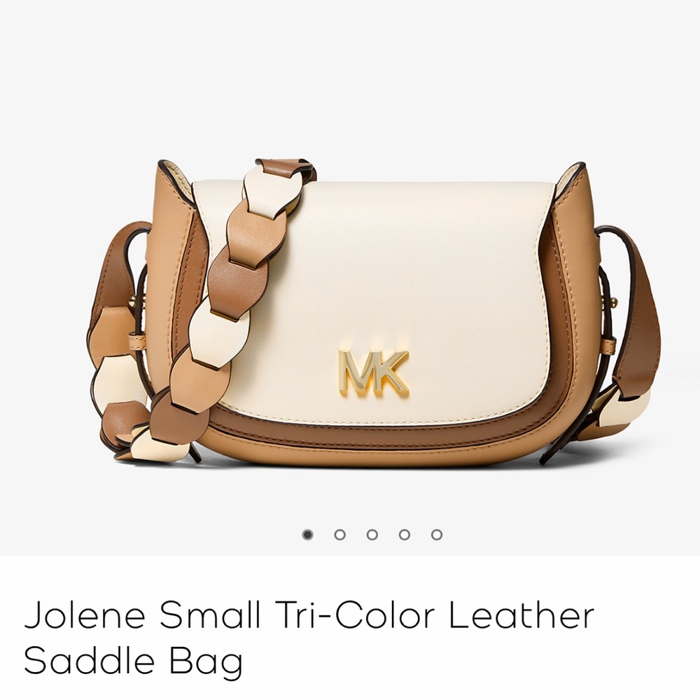 Michael kors Jolene Small Tri-Color Leather Saddle Bag NWT